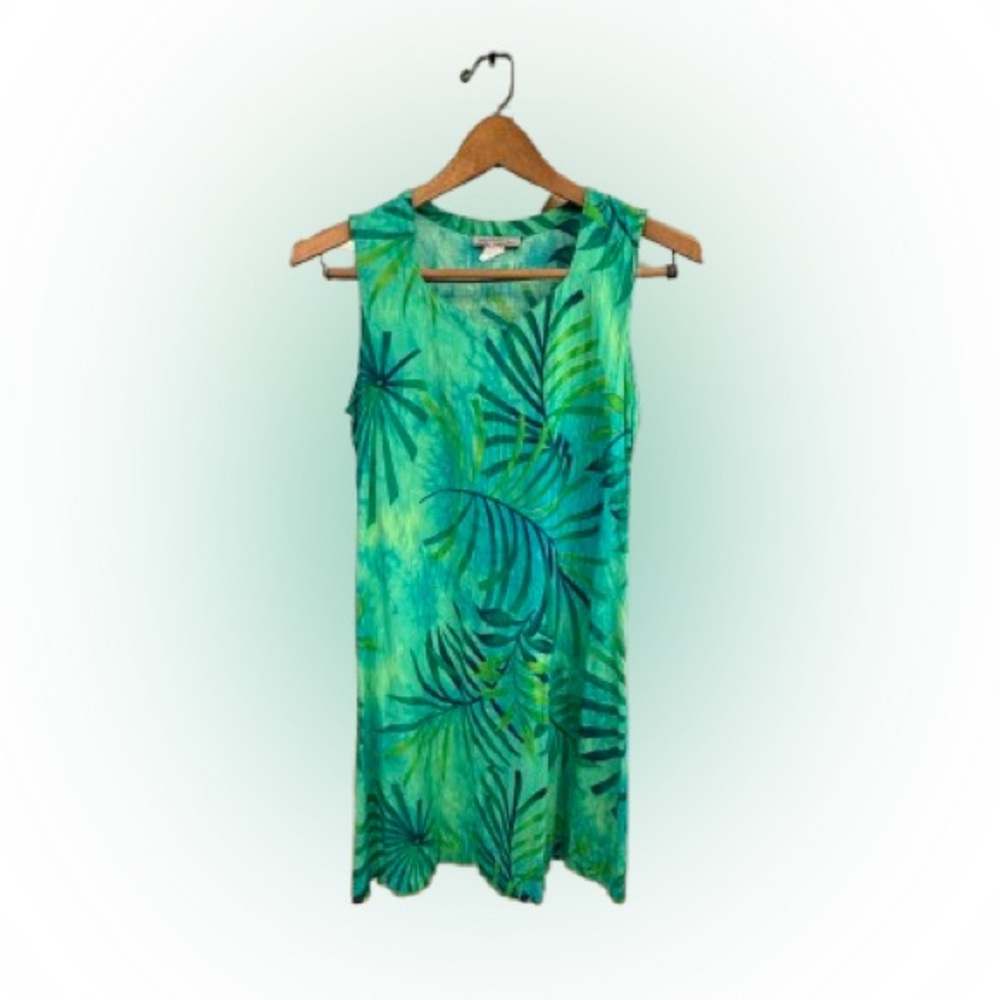 Peppermint Bay Teal & Green Tropical Print Dress